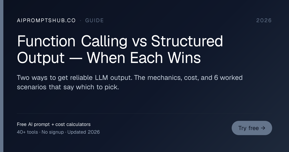 Function Calling vs Structured Output: Which Wins for Production LLM ...