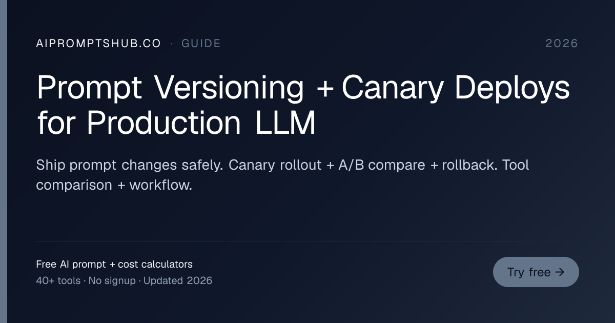 Prompt Versioning + Canary Deploys 2026: The Production-Grade Release ...